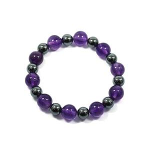 원석팔찌 2월탄생석 헤마타이트 자수정팔찌