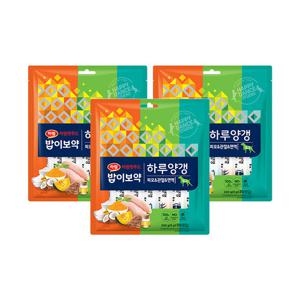 [하림펫푸드] 밥이보약 DOG 하루양갱 피모/면역/관절 90개입(30개입x3)