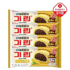 [롯데] 태풍상사 속까지 따뜻 기린이네 옥수수호빵 4입 4봉(총 16입)