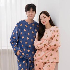 [♥상하세트] 몽글몽글 밍크 수면 라운드 긴팔 상하세트