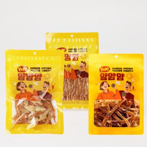 [동해식품] 황토가마에 구운 오징어 3종(맥반석 2봉 + 페스츄리 2봉 + 꽃징어 2봉) 총 6봉