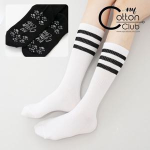 [NY코튼클럽] 여성 크루삭스 삼선 장목 필라테스 양말 W2402 5족