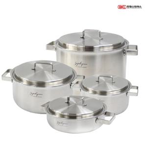 한일스텐레스 제피로스 인덕션냄비 통5중 304스텐 냄비세트 4종D 양18+24+전24+곰30