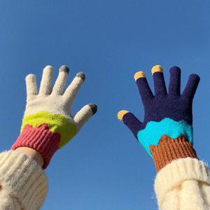 마운틴 터치장갑 4종SET 암워머 여성 벙어리 니트 터치 장갑