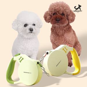 딩동펫 반려동물 파스텔 라운드 원터치 반사 자동 리드줄 5M