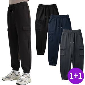 1+1 기모 조거 카고 밴딩 팬츠