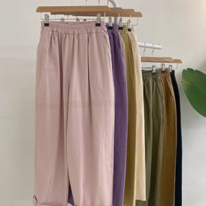 허니제이 / 1 + 1 포미튼 워싱 절개라인 배기핏 밴딩 팬츠