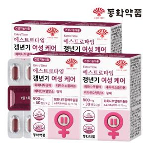 동화약품 에스트로타임 갱년기 여성 케어 회화나무열매 대두이소플라본 비타민D 영양소 정제 4박스 (120정)