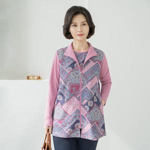 엄마옷 마담4060 어텀플라워조끼세트-QSET2509001-