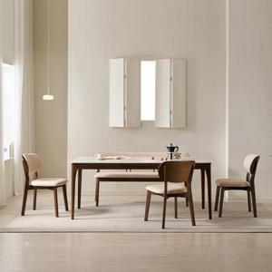 [삼익가구]로이든 포세린 통세라믹 6인용 원목 1800 식탁세트(벤치1+의자3)