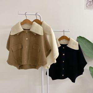 허니제이 / 킨야 탈부착 니트 카라 캡소매 골드버튼 조끼(3color)