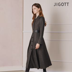 (지고트) 울 헤링본 슬릿 칼라 원피스 JPBA0OP822