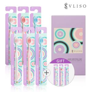 VLISO 마이크로와이드 토탈케어/더블벨벳 칫솔 6개입+토탈케어3개 증정