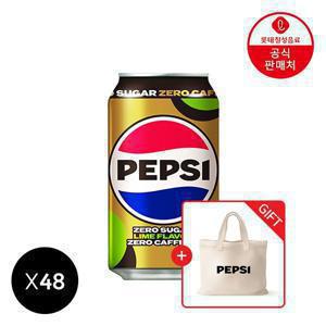 [엘포인트 1,000점 적립] 펩시콜라 제로슈거 라임향 제로 카페인 355ml 48캔+펩시 에코백