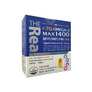 더리얼 알티지 오메가3 맥스 1400 초임계 EPA DHA 캐나다산 60정 2개월분 OK