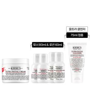 [10] 키엘 수분크림 125ml 세트 (+클렌저 정품, 토너 80ml, 로션 60ml)