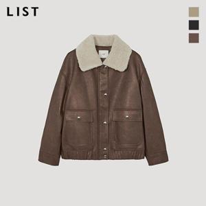 [정상가 758,000원] 시어링 카라 점퍼 무스탕_TWUJKO82080_BR