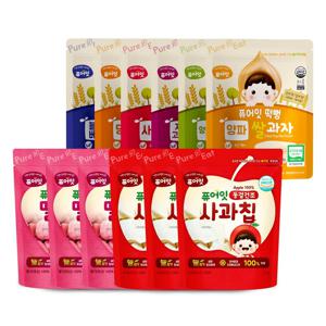 떡뻥 튀밥 야채링 야채스틱 과일링 과일스틱 롱스틱 한입에 퐁당 6봉+ 사과칩 딸기칩 6봉 (총 12봉) 골라담기