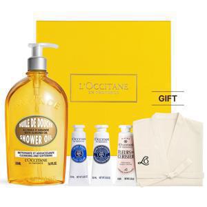 [단독][기프트] 아몬드 샤워오일 500ml 세트(+핸드크림 정품용량+릴랙싱 가운)