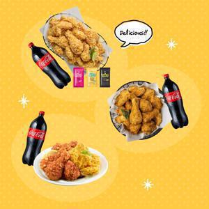 [최대20%할인] BHC 치킨+콜라1.25L (후라이드&양념 반반, 뿌링클, 콰삭톡)
