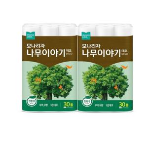 모나리자 나무이야기 3겹 27m 30롤 x 2팩 총 60롤 화장지 휴지 두루마리
