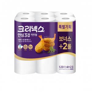 [크리넥스] 안심클래식 3겹 키친타올 120매 6롤