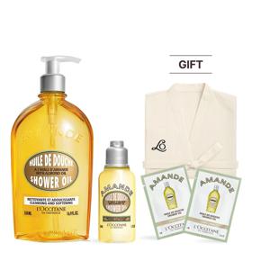 [단독][기프트] 아몬드 샤워오일 500ml 세트 (+샤워오일 47ml +릴랙싱 가운)