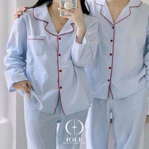 [2025 F/W 신상 커플 파자마] 리네아 루즈 스트라이프 남여 상하의 세트 봄,가을,겨울용 잠잘때입는 편한옷 추천