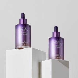 [단독구성][미샤] 타임 레볼루션 나이트 리페어 보랏빛 앰플 5X 70ml 2개 SET