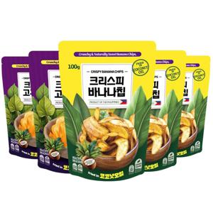 코코넛오일로 튀긴 크리스피 바나나칩 3봉+고구마칩 3봉