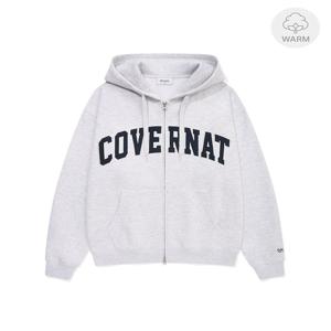아치 로고 기모 후디 집업 Heather Gray