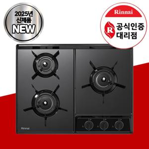 린나이 가스레인지 3구 더 빌트인 블랙 가스쿡탑 CPBC611DJ 25년 신제품