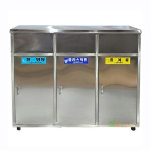 사각스텐휴지통(ABS내통무료)3칸(1240x400x1000/60L) WL-1873 분리수거통 쓰레기통