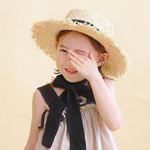 [보리보리]A18514 리본 밀짚 챙모자