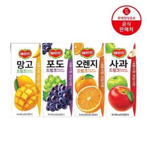 (본사직영) 델몬트 드링크팩 4종 190ml 48팩 (오렌지/포도/망고/사과)