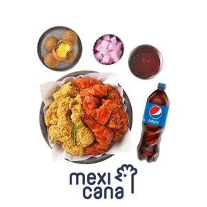 [멕시카나치킨] 후라이드반양념반+더블치즈볼+콜라1.25L