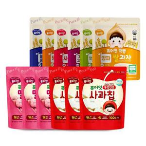 떡뻥 튀밥 야채링 야채스틱 과일링 과일스틱 롱스틱 한입에 퐁당 6봉+ 사과칩 딸기칩 6봉 (총 12봉) 골라담기