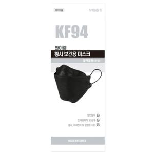 KF94 와이엠황사보건용마스크대형 블랙 1개입, 50매