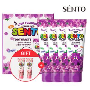[APP전용] [4개+2개/최종가9,910원]센토 주니어 세이프 구취케어 고불소 어린이치약 120g 4개/8개