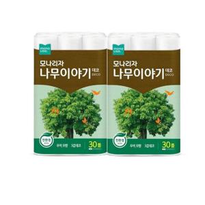 모나리자 나무이야기 3겹 27m 30롤 x 2팩 총 60롤 화장지 휴지 두루마리