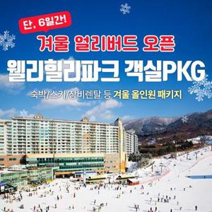 [슈퍼트립] 강원 웰리힐리파크 겨울 얼리버드 객실 패키지, 리프트/장비렌탈/눈썰매/사우나/곤돌라,~26/3/1일까지