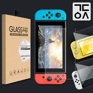 간단 닌텐도 스위치 보호 필름 강화 유리 지문 방지 블루라이트 차단 OLED 라이트 액정