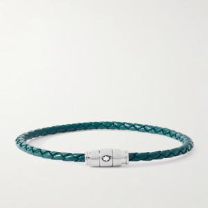 25 FW 몽블랑 Blue Meisterstuck 3 Ring Stainless Steel and Woven Leather Bracelet TP565981689