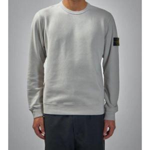 오늘발송 STONE ISLAND K2S15 6100028 S0A20 V0061 브러쉬드 오가닉 코튼 플리스 레귤러 핏 크루넥 스웨트셔츠