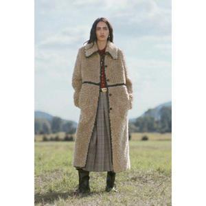 자라 롱 인조 양털 코트 - 한정판 연한 갈색 3692/900/730