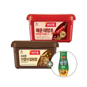 해찬들 태양초매운고추장 1kg x1+구수한집된장 1kg x1+찍장쌈장 300g x1