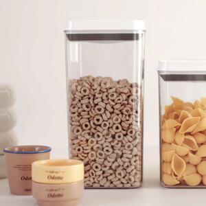 1+1 원터치 밀폐용기 진공 캐니스터 사료 시리얼 파스타 2300ml