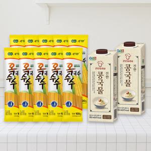 100% 옥수수국수 100g*10봉 X 간단요리사 진한 콩국물 950ml*2팩