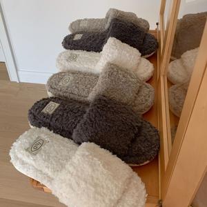 J'eu 마롱 라벨 슬리퍼 3color, 3size