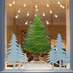 크리스마스 소품 문꾸미기 붙이는 트리창문 유리 시트지 꾸미기 트리